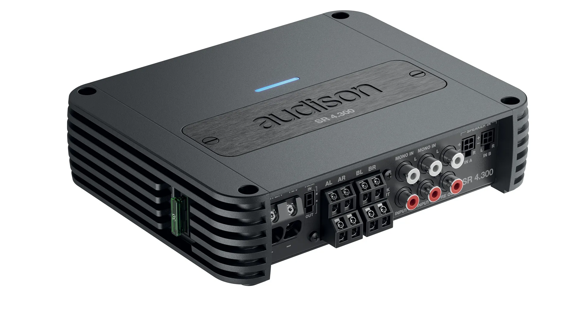 Audison SR 4.300 – Amply 4 kênh nhỏ gọn, mạnh mẽ cho hệ loa toàn dải