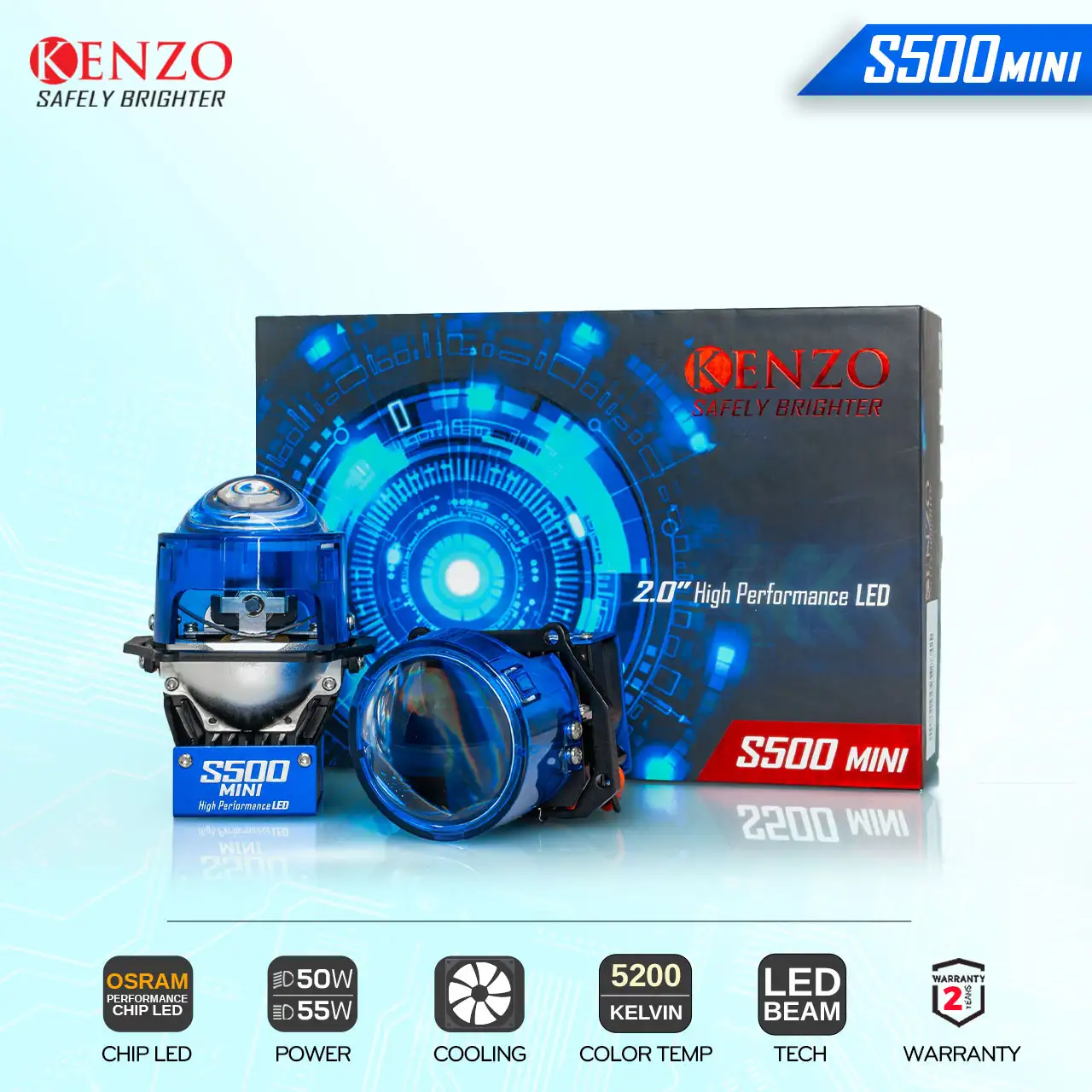 Bi LED Kenzo S500 Mini – Bi LED Mini Projector Nhỏ Gọn Hiệu Suất Cao