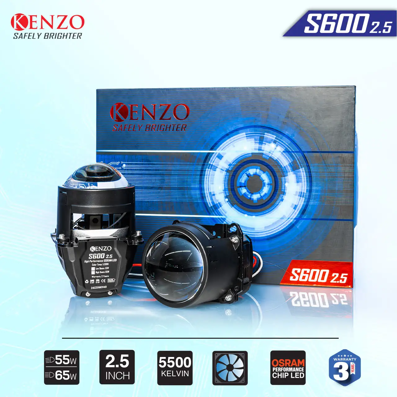 Bi LED Kenzo S600 2.5 – Bi LED Mini Projector Hiệu Suất Cao