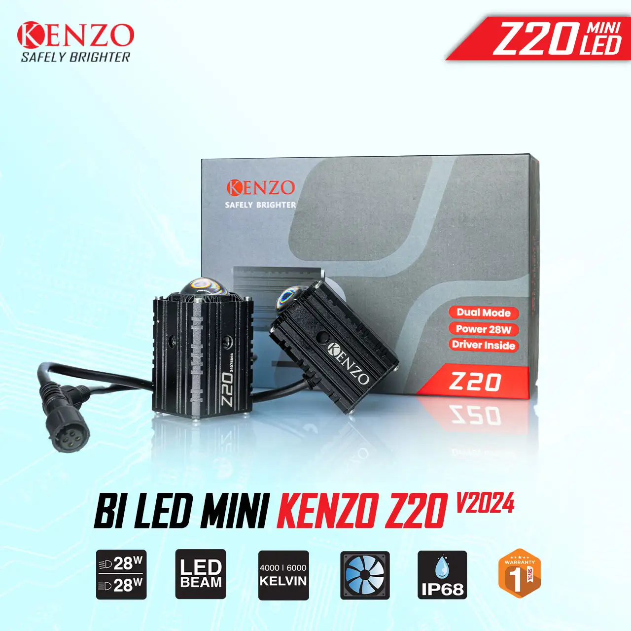 Bi LED Mini Kenzo Z20 – Bi LED Mini Siêu Nhỏ Gọn Ánh Sáng Mạnh Mẽ