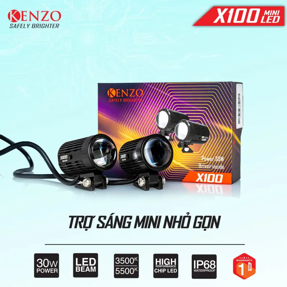 Đèn Trợ Sáng Kenzo X100 – Đèn Trợ Sáng Mini Thế Hệ Mới