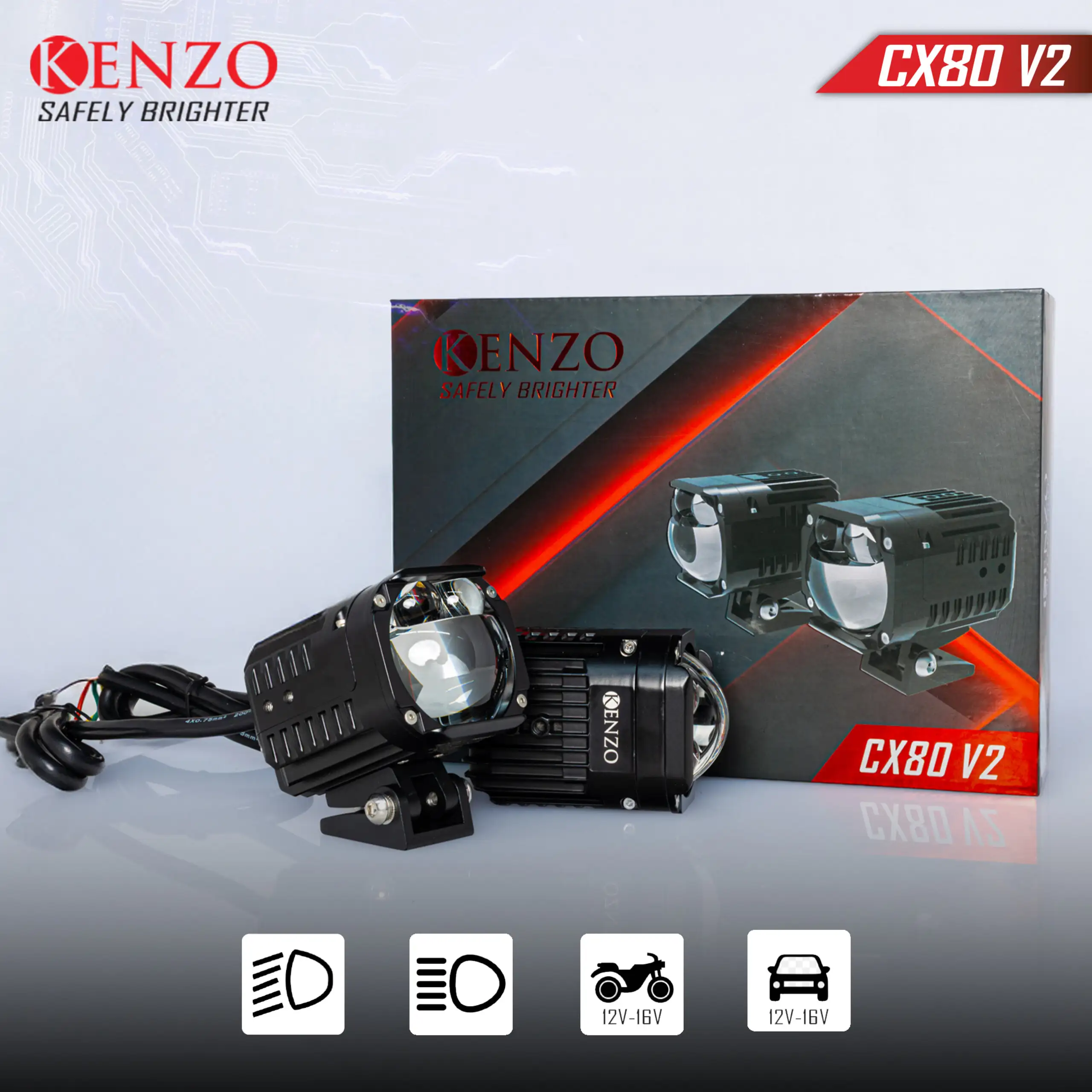 Bi Cầu Trợ Sáng Kenzo CX80 V2 – Bi LED Trợ Sáng Công Suất Cao