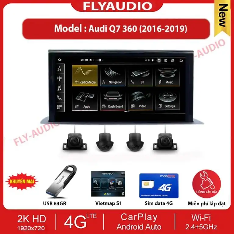 MÀN HÌNH FLY AUDIO 360 AUDI Q7 2016-2019