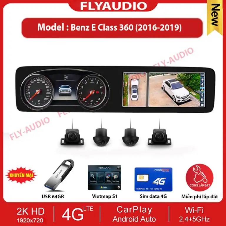 MÀN HÌNH FLY-AUDIO 360 MERCEDES E CLASS W213 (2016-2019)