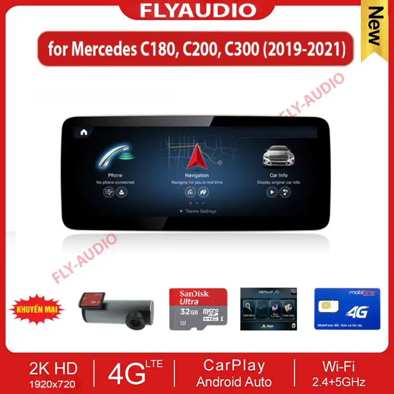 MÀN HÌNH FLY AUDIO MERCEDES C180, C200, C300 (2019-2021)