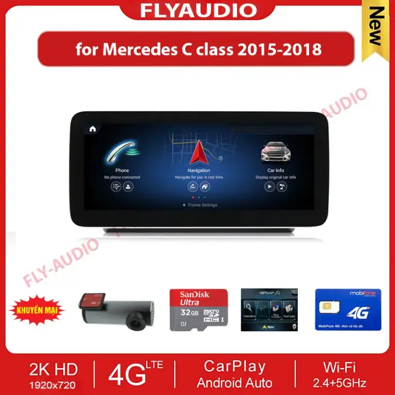 MÀN HÌNH FLY AUDIO MERCEDES C CLASS (2015-2018)
