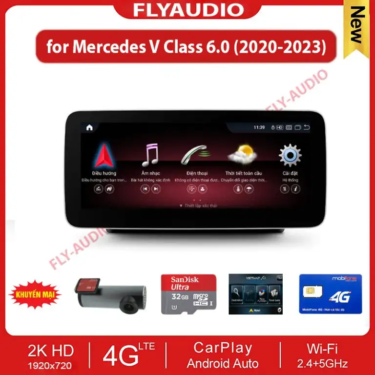 MÀN HÌNH FLY-AUDIO MERCEDES BENZ V CLASS ( 2021-2022)