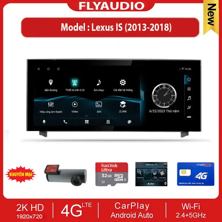 MÀN HÌNH FLY AUDIO LEXUS IS (2013-2018)
