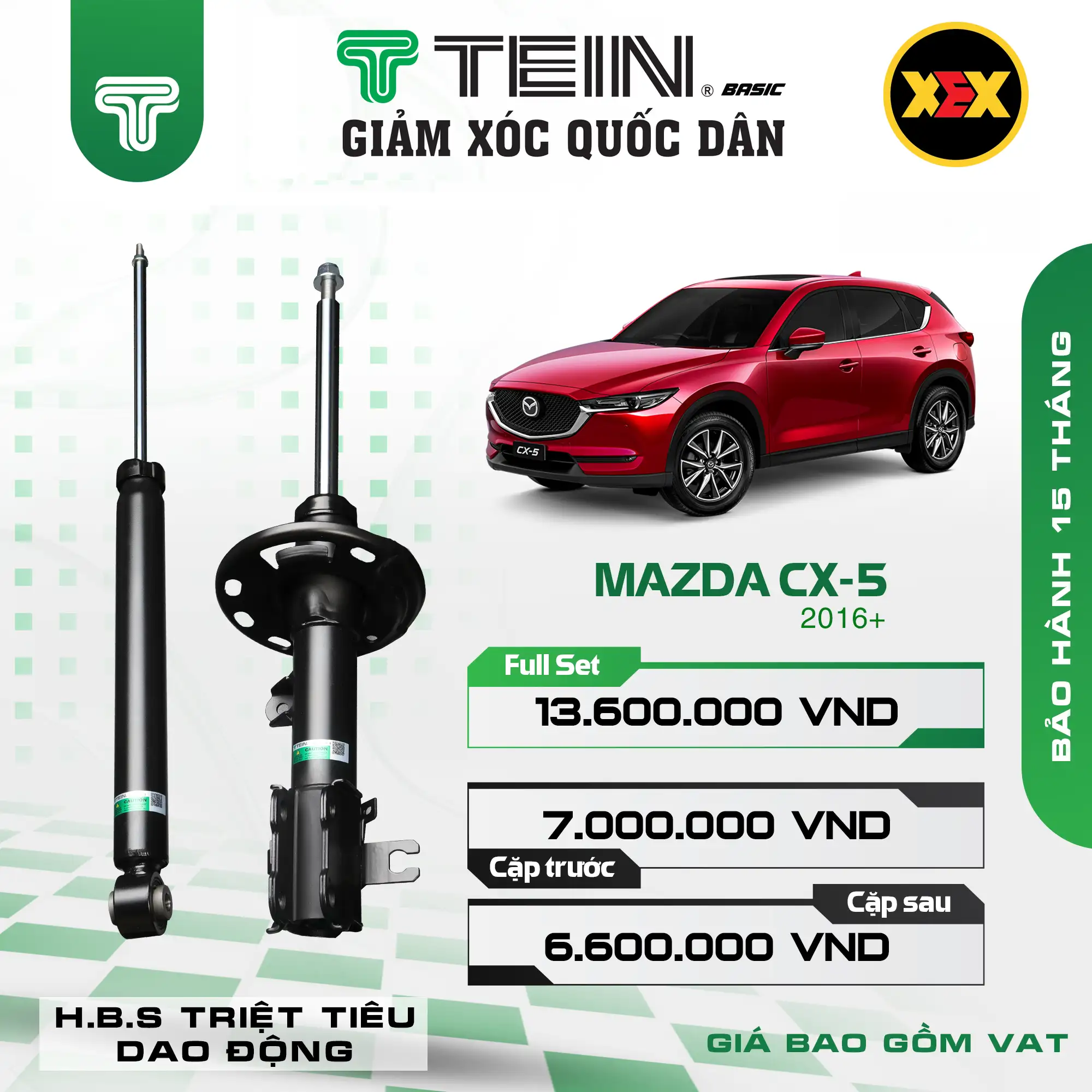 GIẢM XÓC CHO XE MAZDA CX-5 (2016+) TEIN BASIC