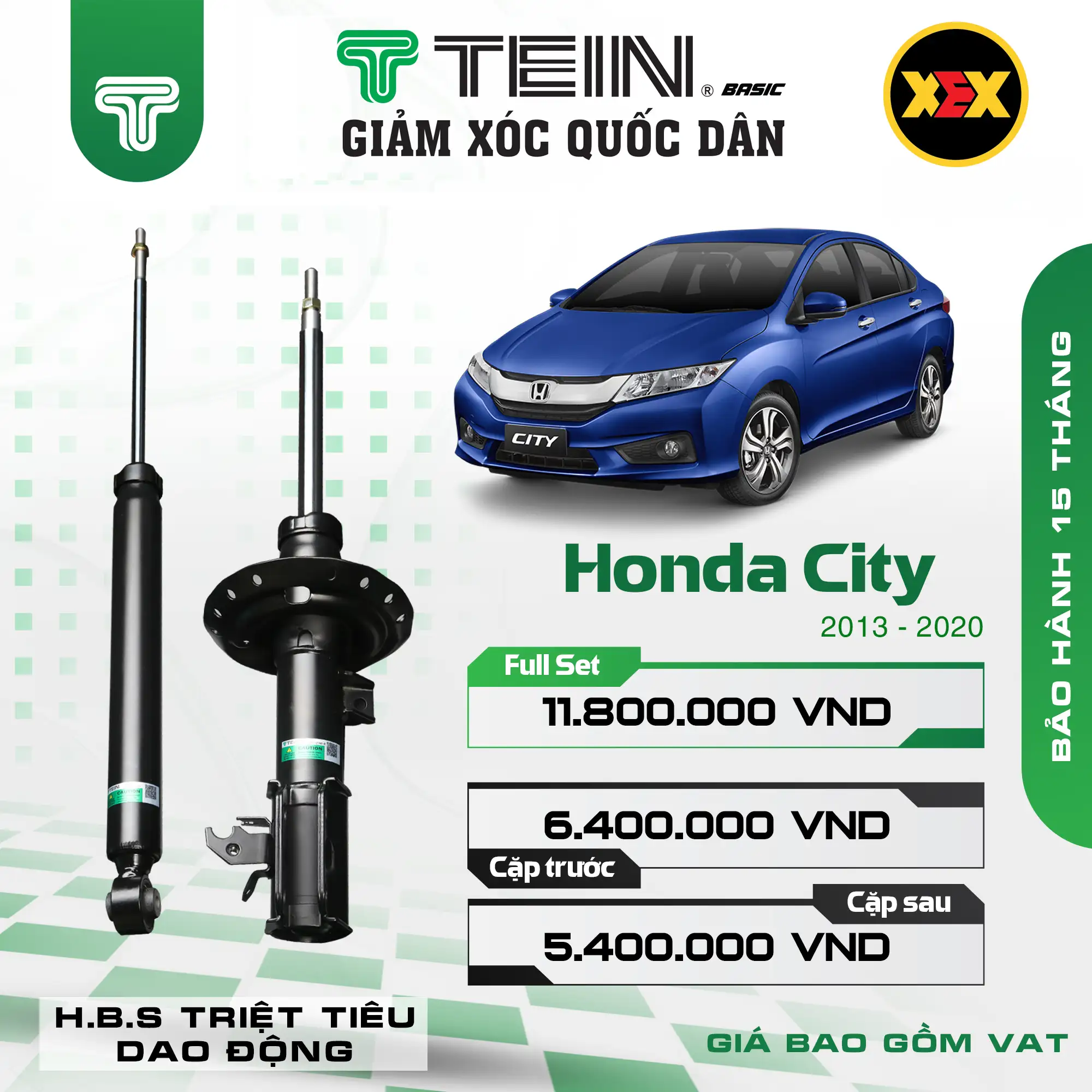 GIẢM XÓC HONDA CITY (2013+) – TEIN BASIC