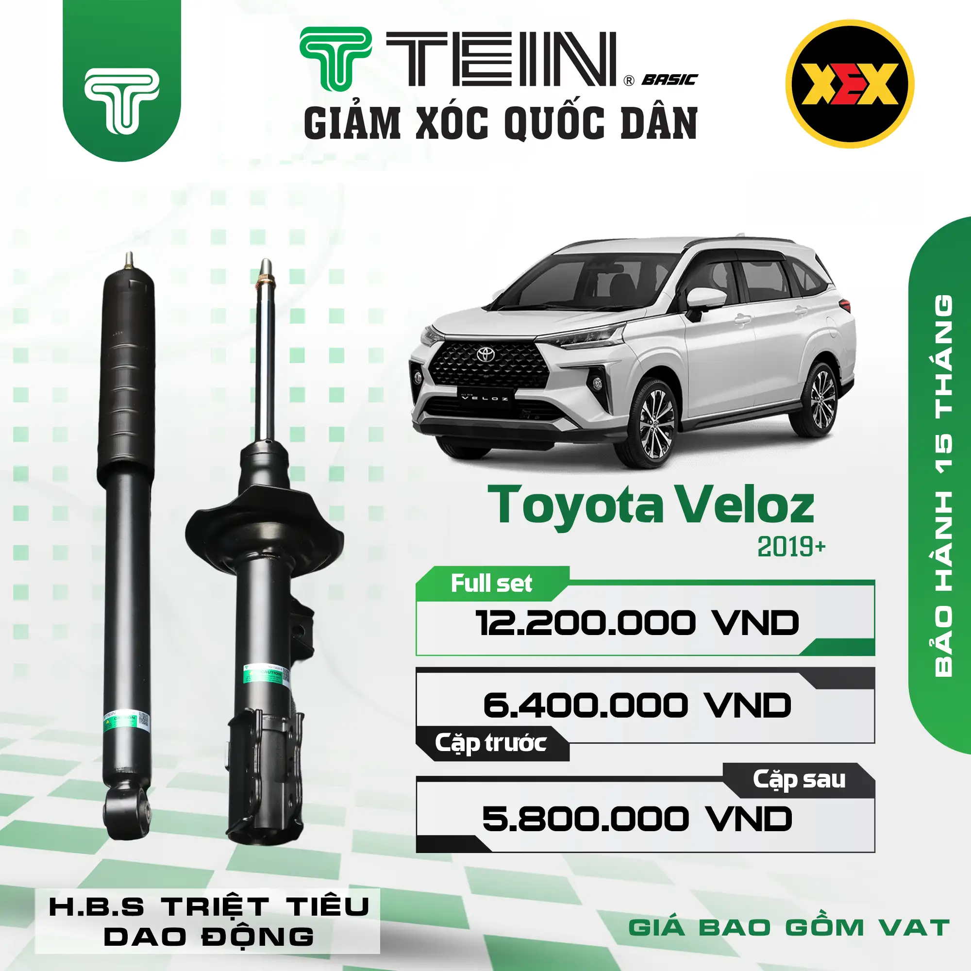 GIẢM XÓC TOYOTA VELOZ (2019+) TEIN BASIC