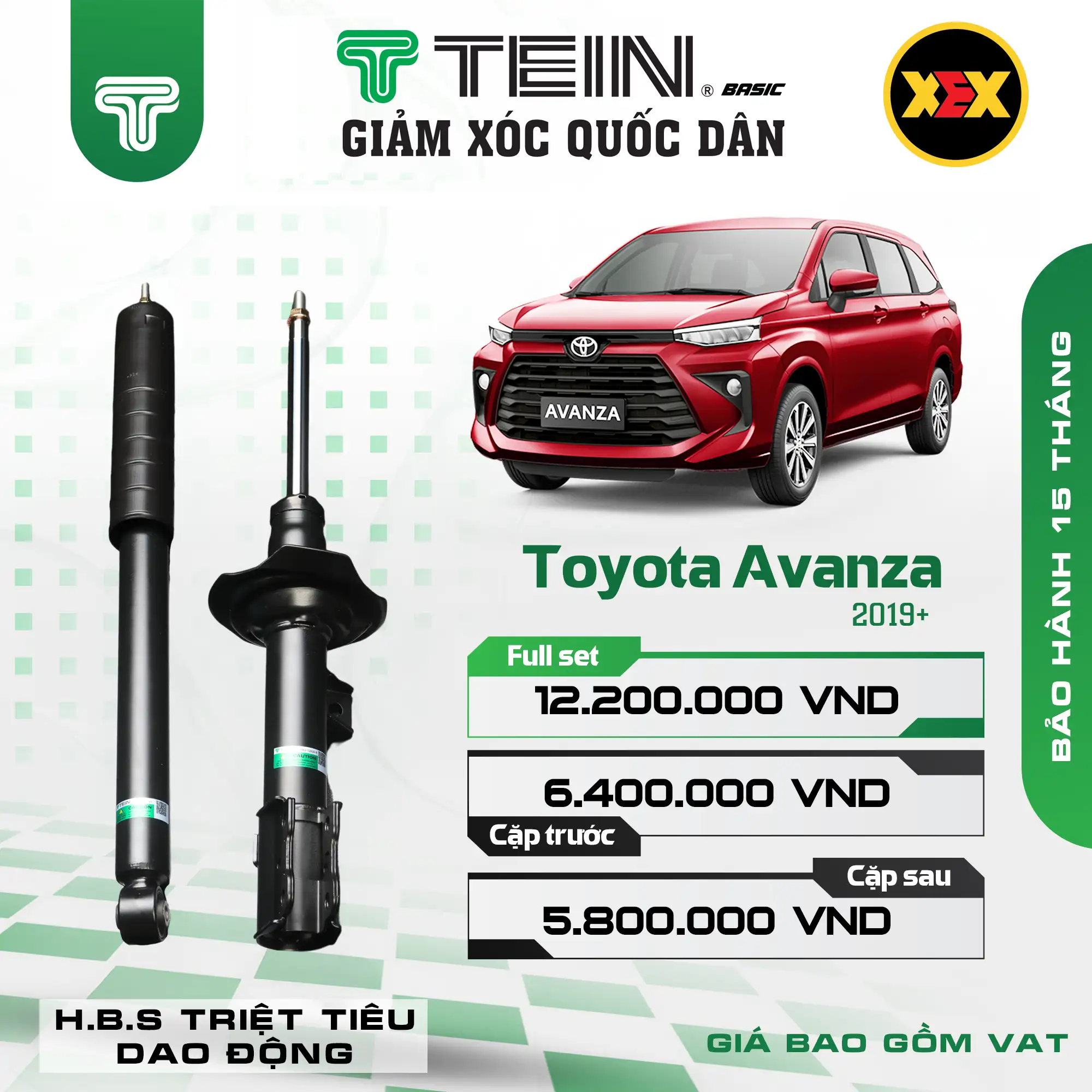 GIẢM XÓC TOYOTA AVANZA (2019+) TEIN BASIC