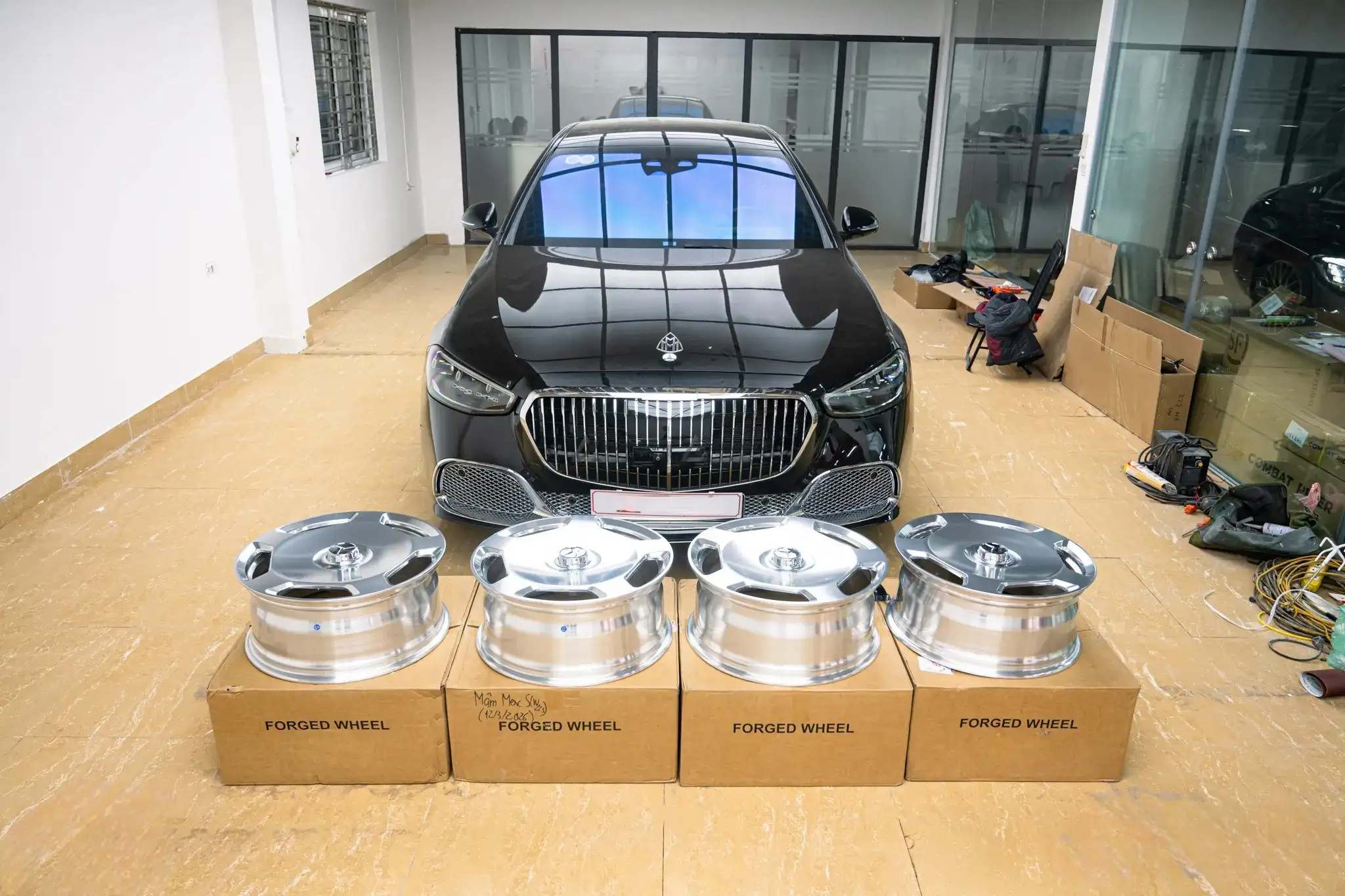 Nâng cấp xe Mercedes S450, Up Bodykit Maybach Và Mâm Maybach 21 Inch