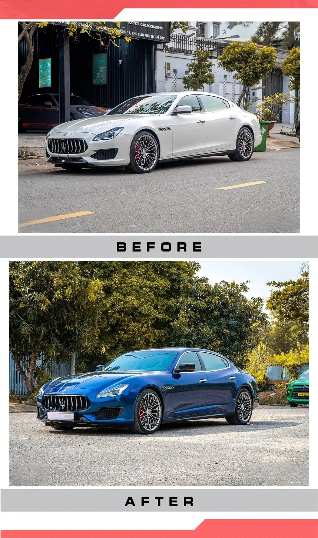 Nâng cấp xe Maserati Quattroporte, Wrap Màu Gloss Metallic Sapphire Blue