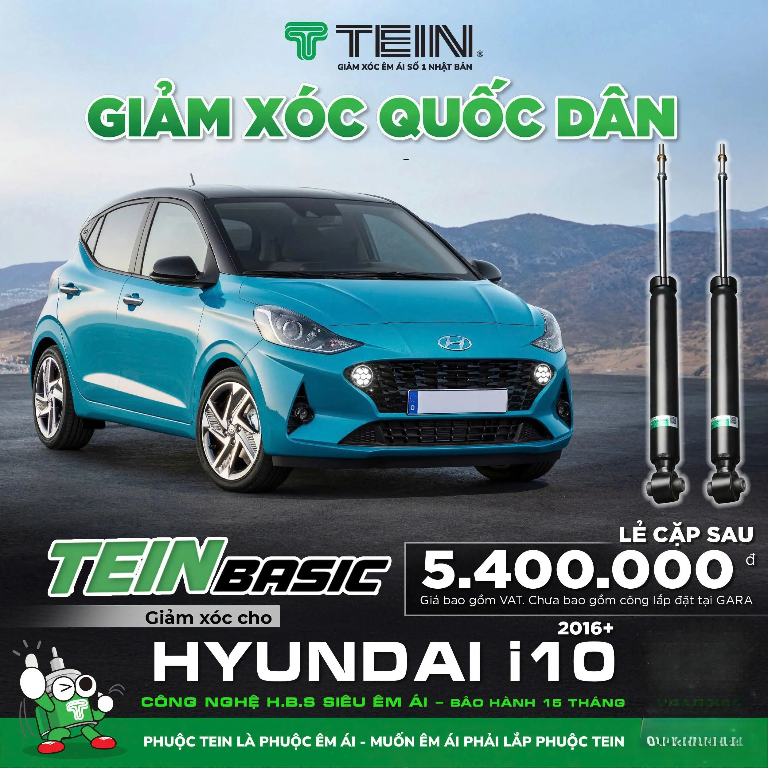 GIẢM XÓC CHO XE HYUNDAI I10 (2016+) TEIN BASIC