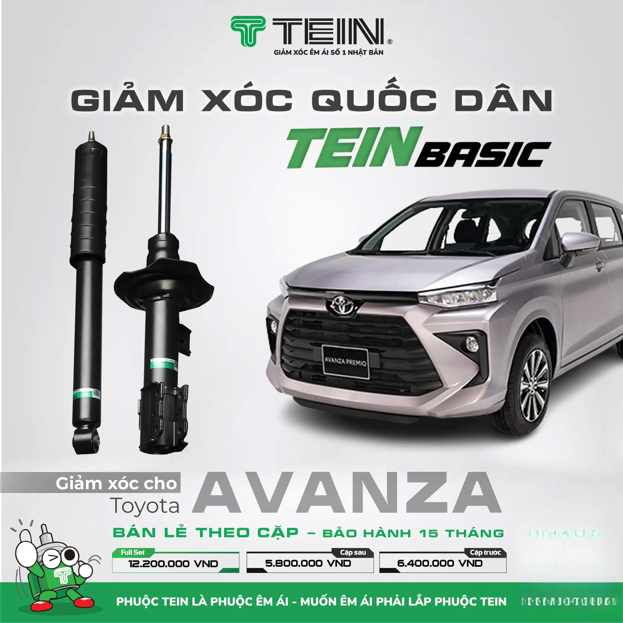 GIẢM XÓC TOYOTA AVANZA (2019+) TEIN BASIC