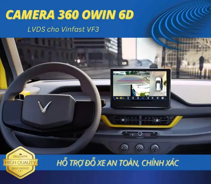 Camera 360 Owin LVDS cho xe VinFast VF3 Carplay