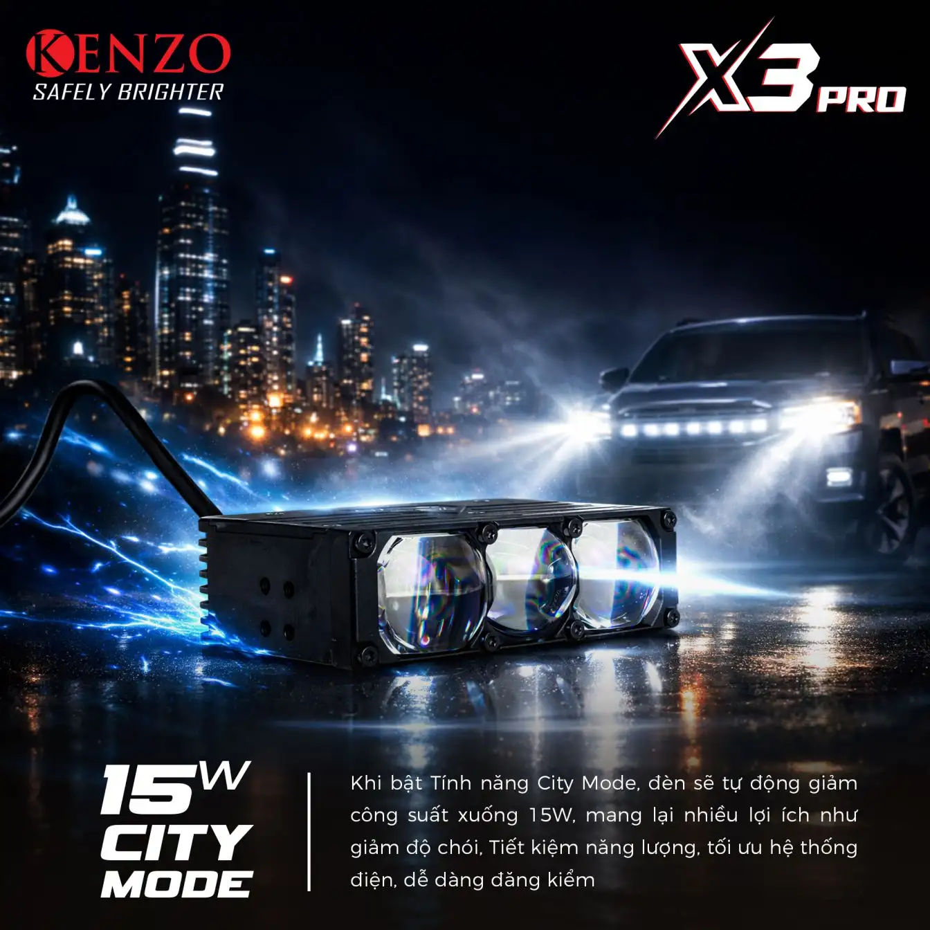 Đèn Trợ Sáng Dạng Rời Kenzo X3 Pro – Đèn LED Trợ Sáng Công Suất Cao