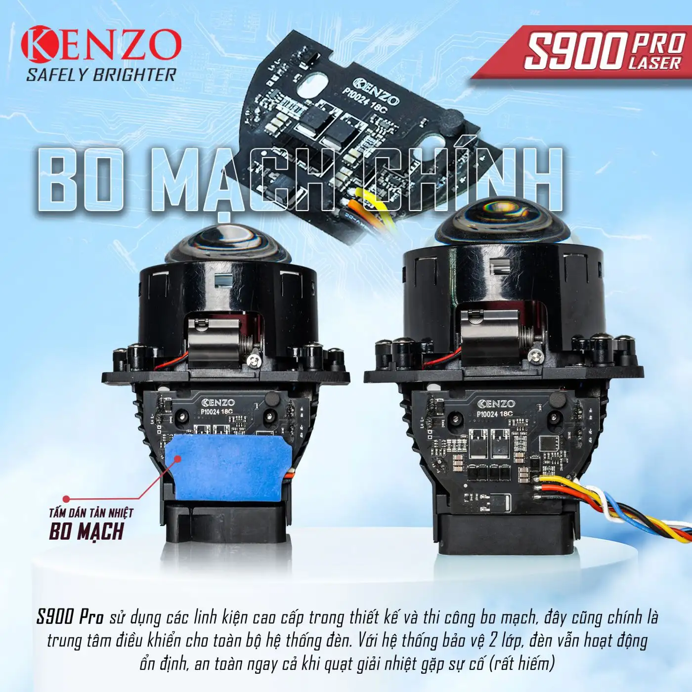 Bi LED Laser Kenzo S900 Pro – Bi LED Laser Hiệu Suất Cao Công Nghệ Mới