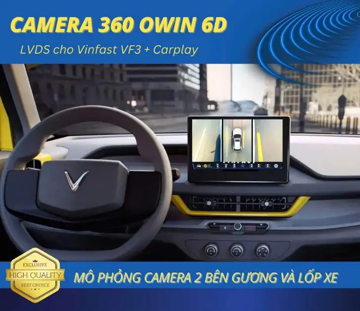 Camera 360 Owin LVDS cho xe VinFast VF3 Carplay