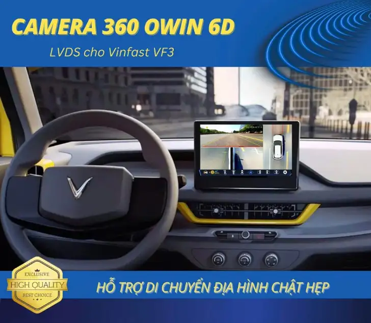 Camera 360 Owin LVDS cho xe VinFast VF3 Carplay