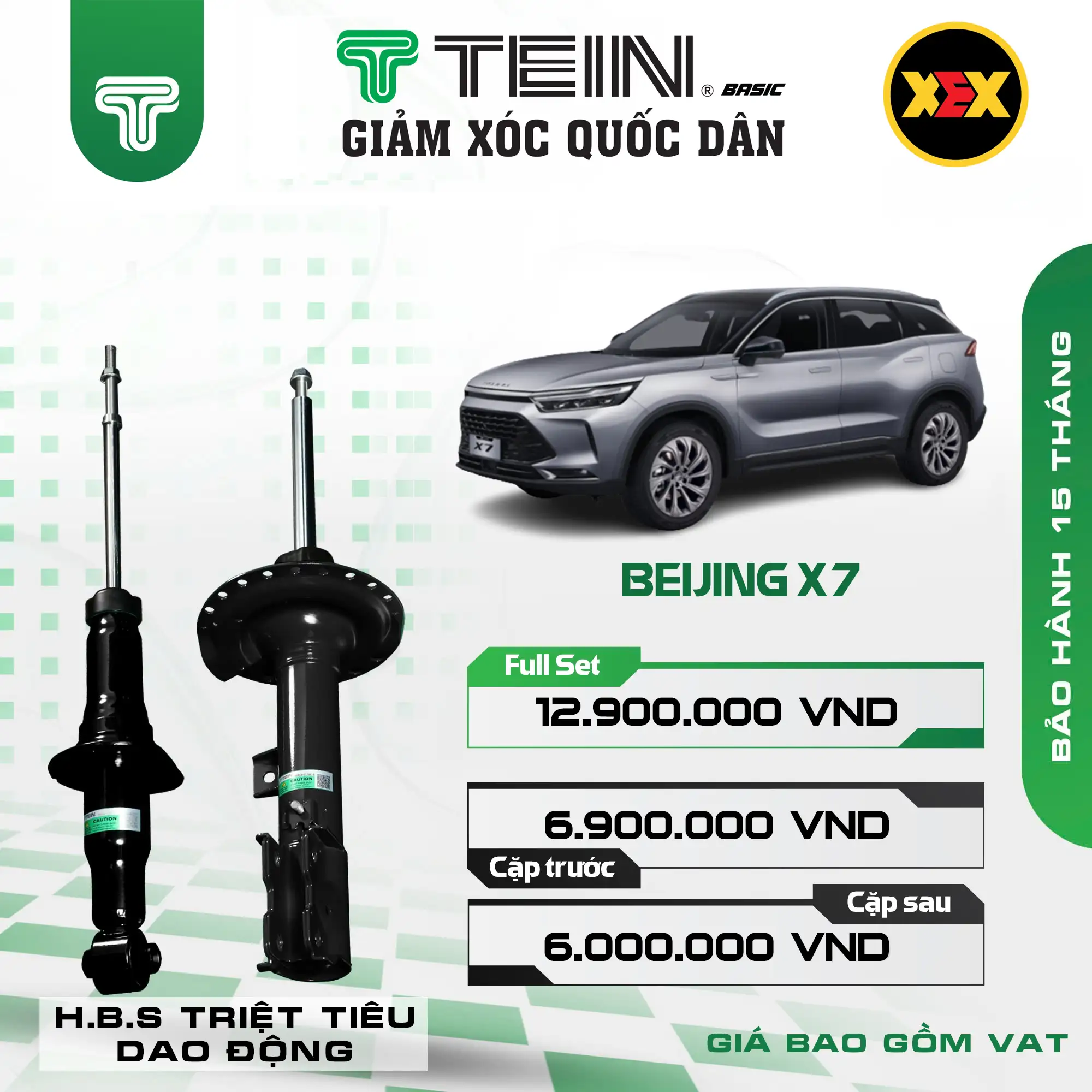 GIẢM XÓC CHO XE BAIC BEIJING X7 – TEIN BASIC