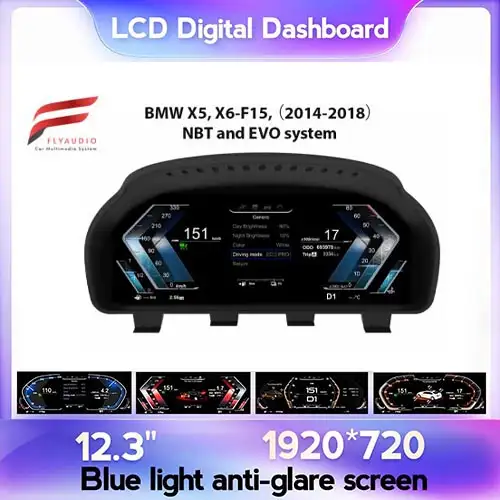Màn Hình ODO BMW X5/X6 2014-2018 – Đồng Hồ Điện Tử Full LCD Cao Cấp