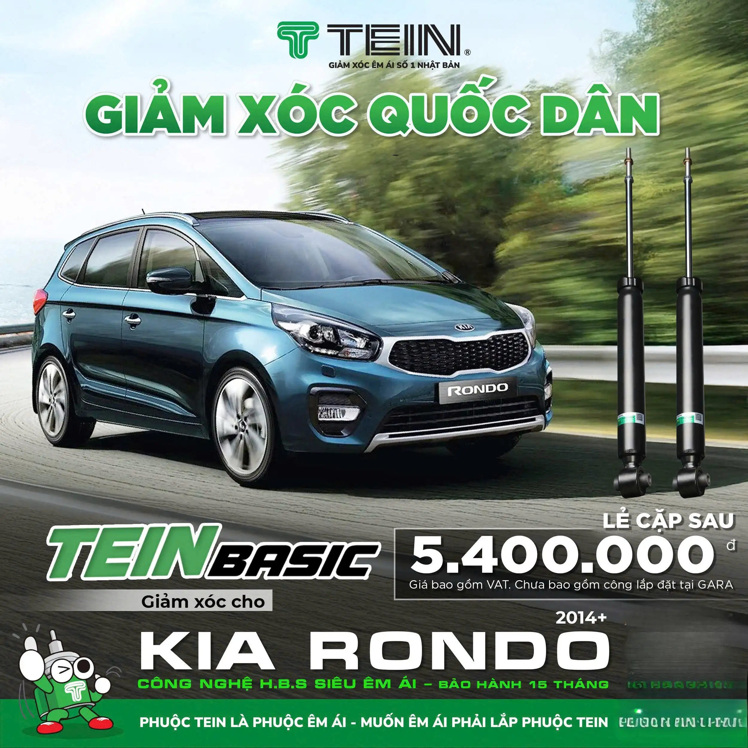 GIẢM XÓC CHO XE KIA RONDO (2014+) TEIN BASIC