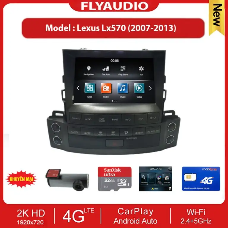 MÀN HÌNH FLY AUDIO LEXUS LX570 8INCH (2007-2015)