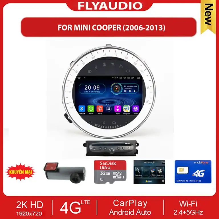 Màn Hình Fly Audio MINI Cooper 2006-2013 – Nâng Cấp Giải Trí Hiện Đại Cho MINI