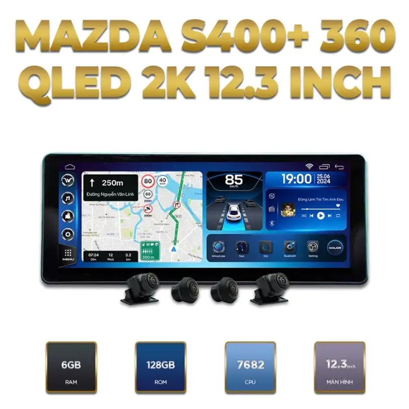 Màn Hình Android Mazda S400+ PRO QLED 2K 12.3 Inch
