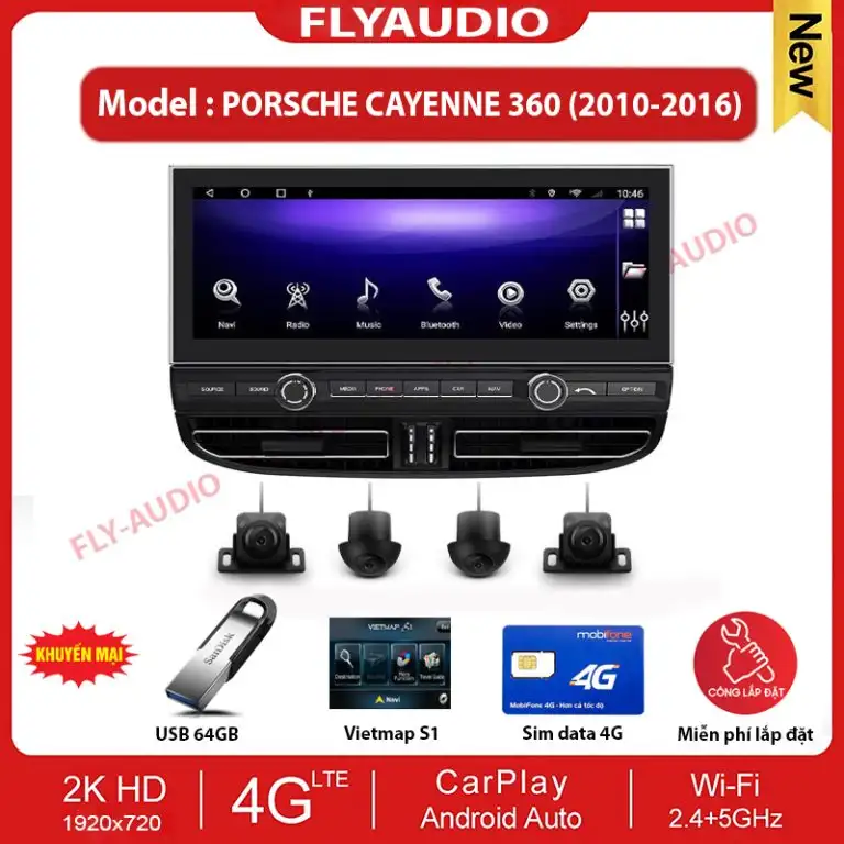 MÀN HÌNH FLYAUDIO 360 PORSCHE CAYENNE
