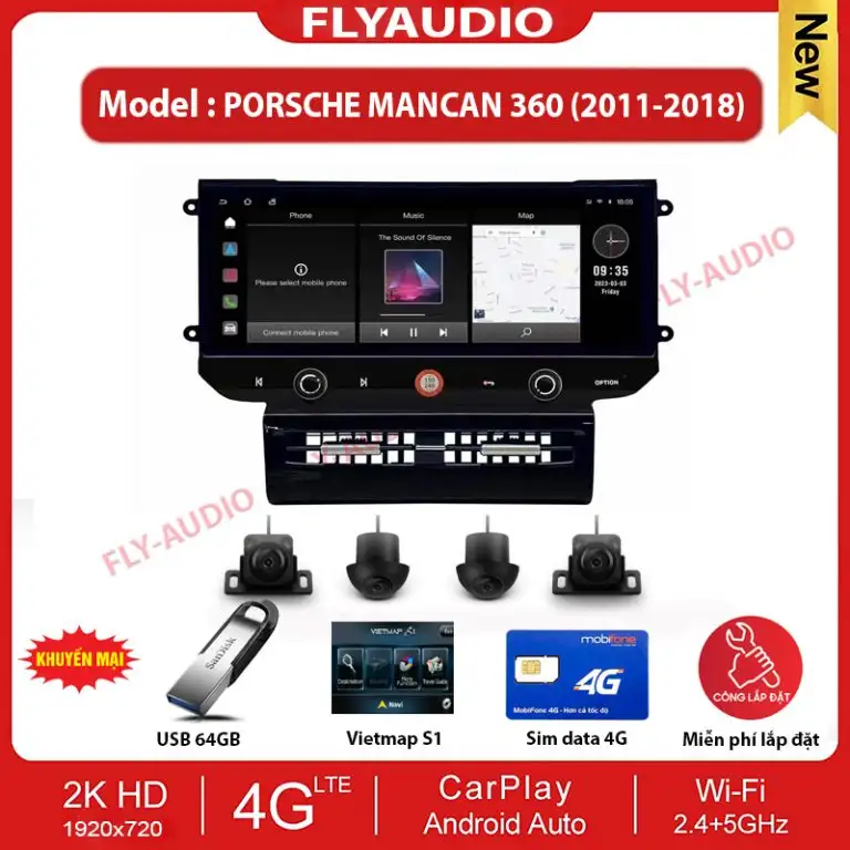 MÀN HÌNH FLY AUDIO 360 PORSCHE MANCAN