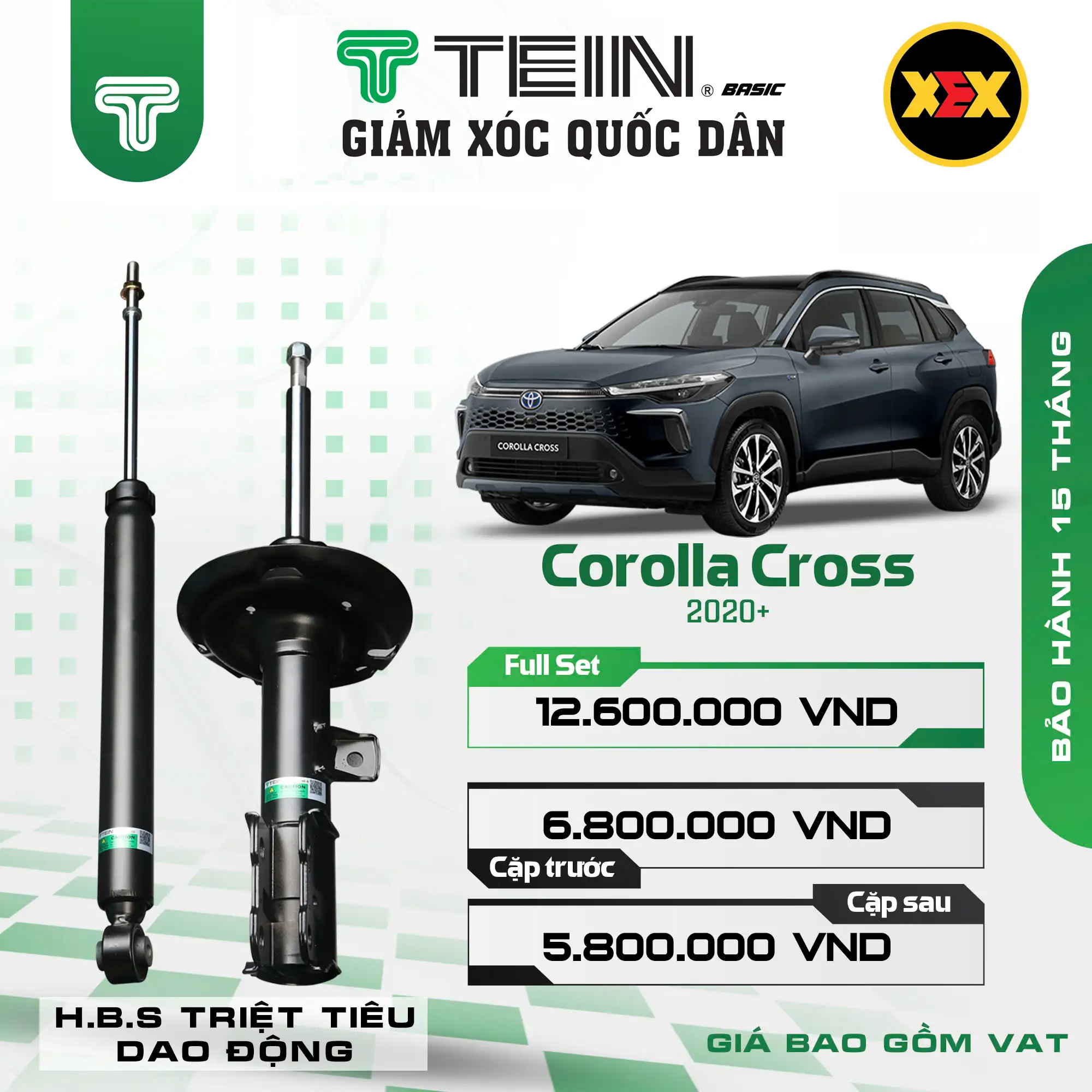 GIẢM XÓC CHO XE TOYOTA COROLLA CROSS (2020+)TEIN BASIC
