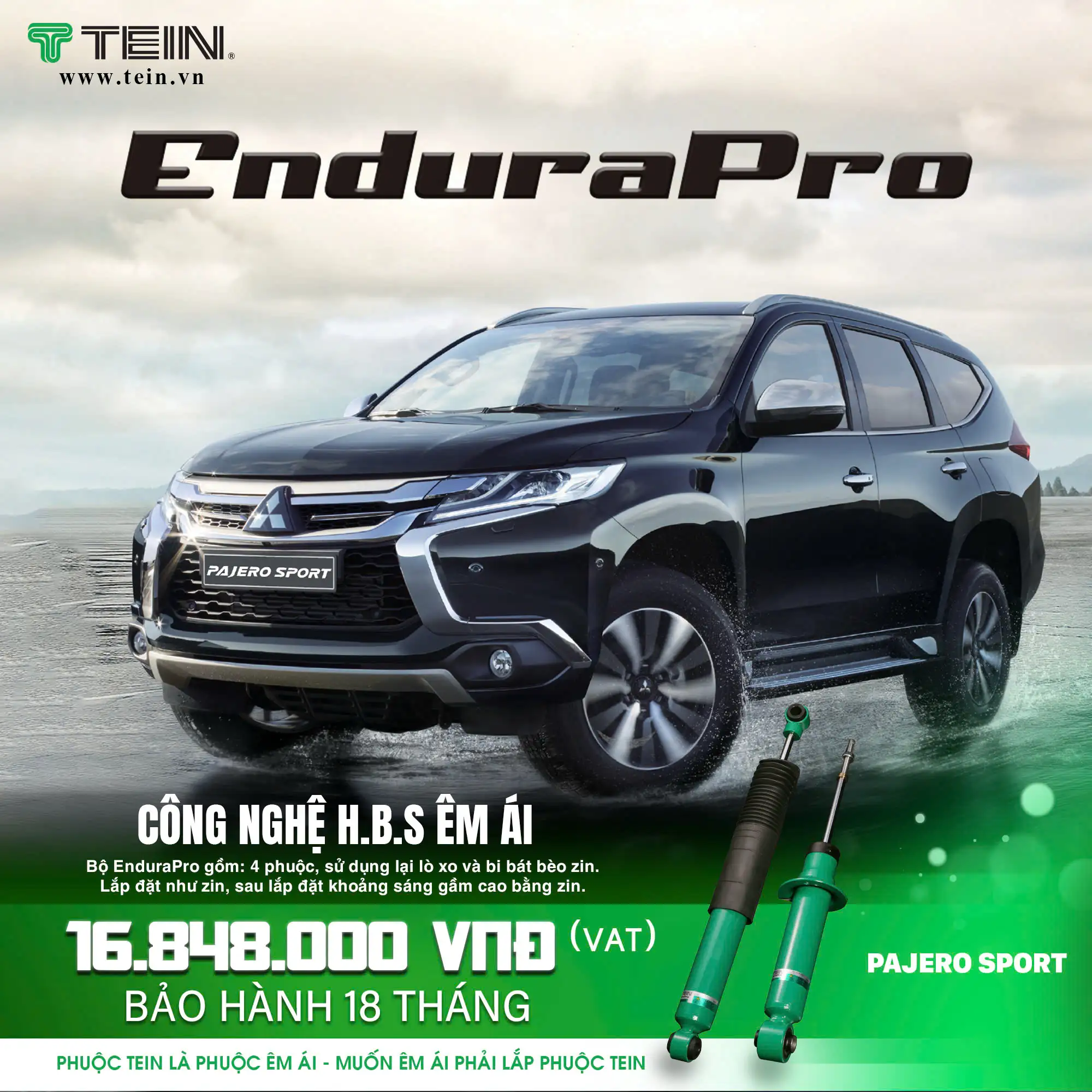 GIẢM XÓC CHO XE MITSUBISHI PAJERO SPORT (2008+) TEIN ENDURAPRO