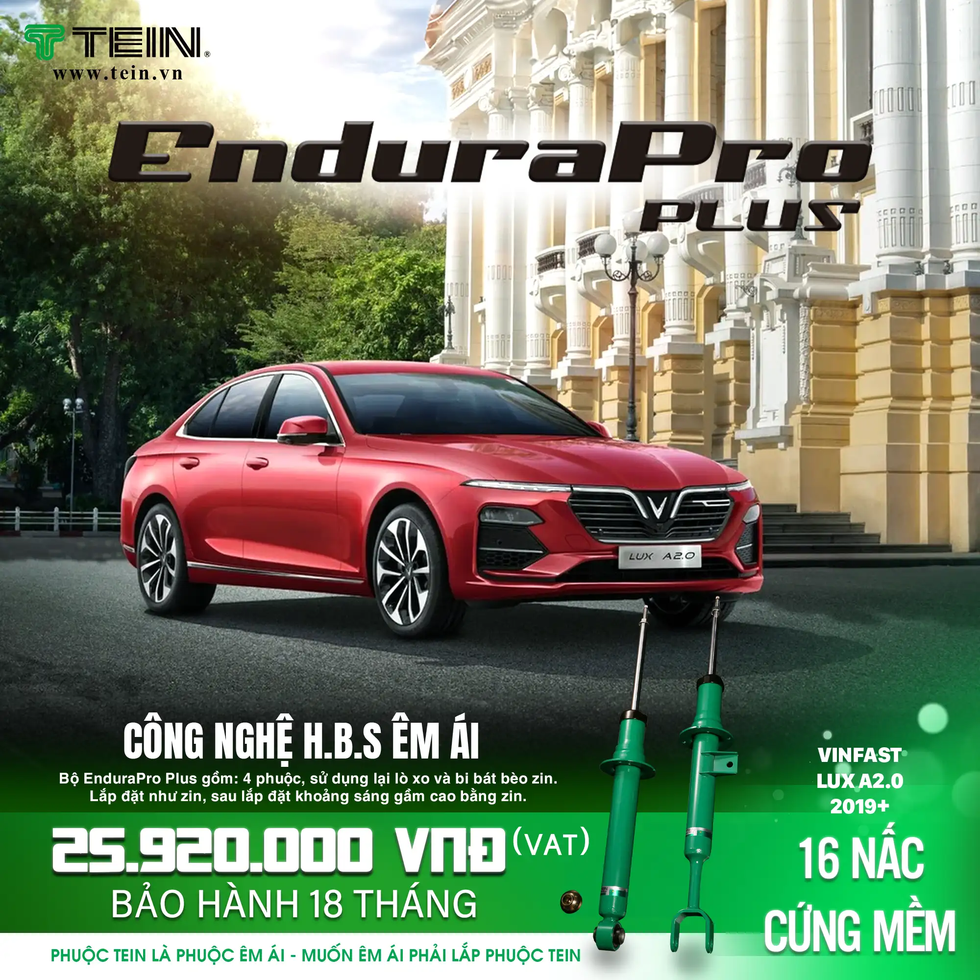 GIẢM XÓC CHO XE VINFAST LUX A2.0 (2019+) TEIN ENDURAPRO PLUS