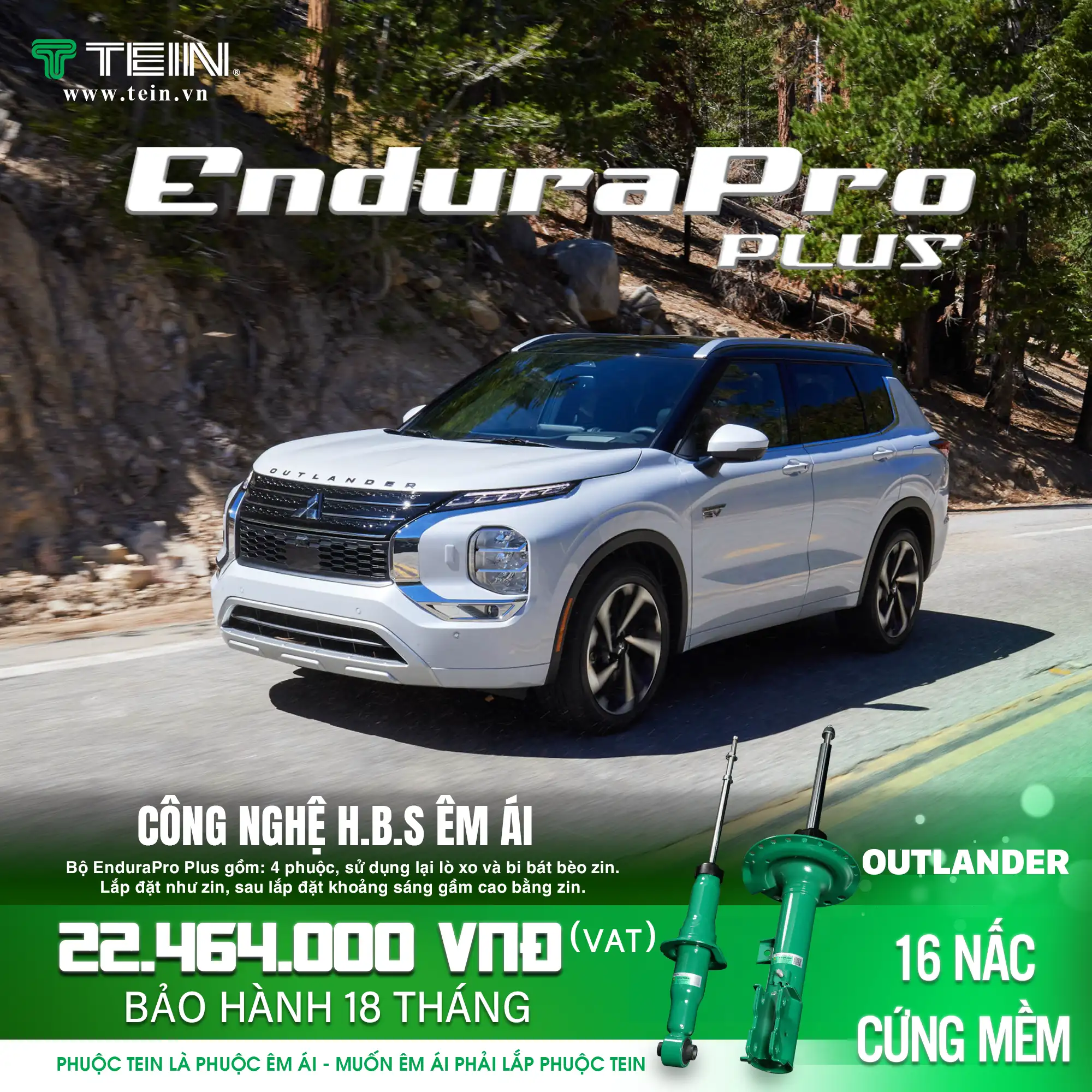 GIẢM XÓC CHO XE MITSUBISHI OUTLANDER (2015+)TEIN ENDURAPRO PLUS
