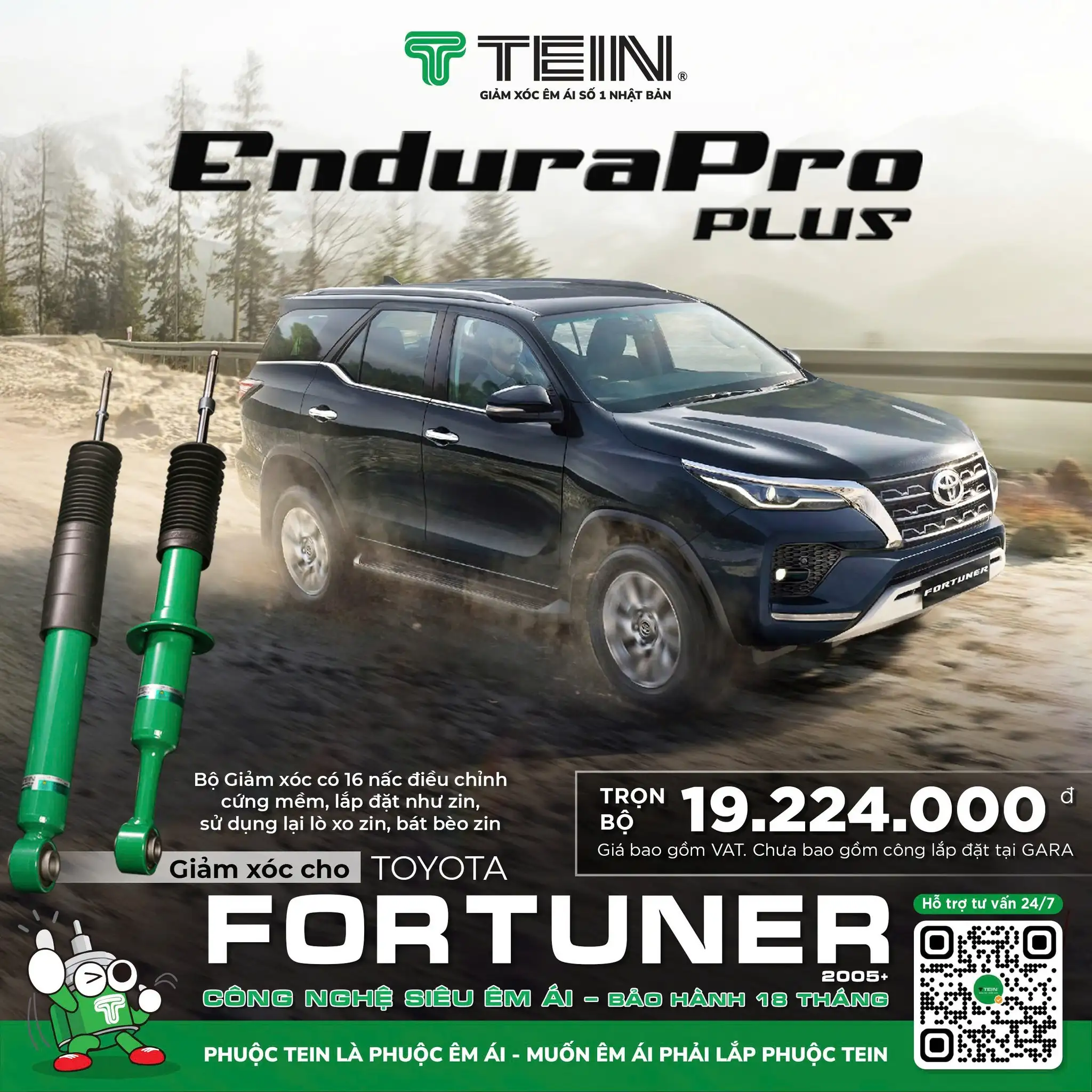 GIẢM XÓC CHO XE TOYOTA FORTUNER TEIN ENDURAPRO PLUS