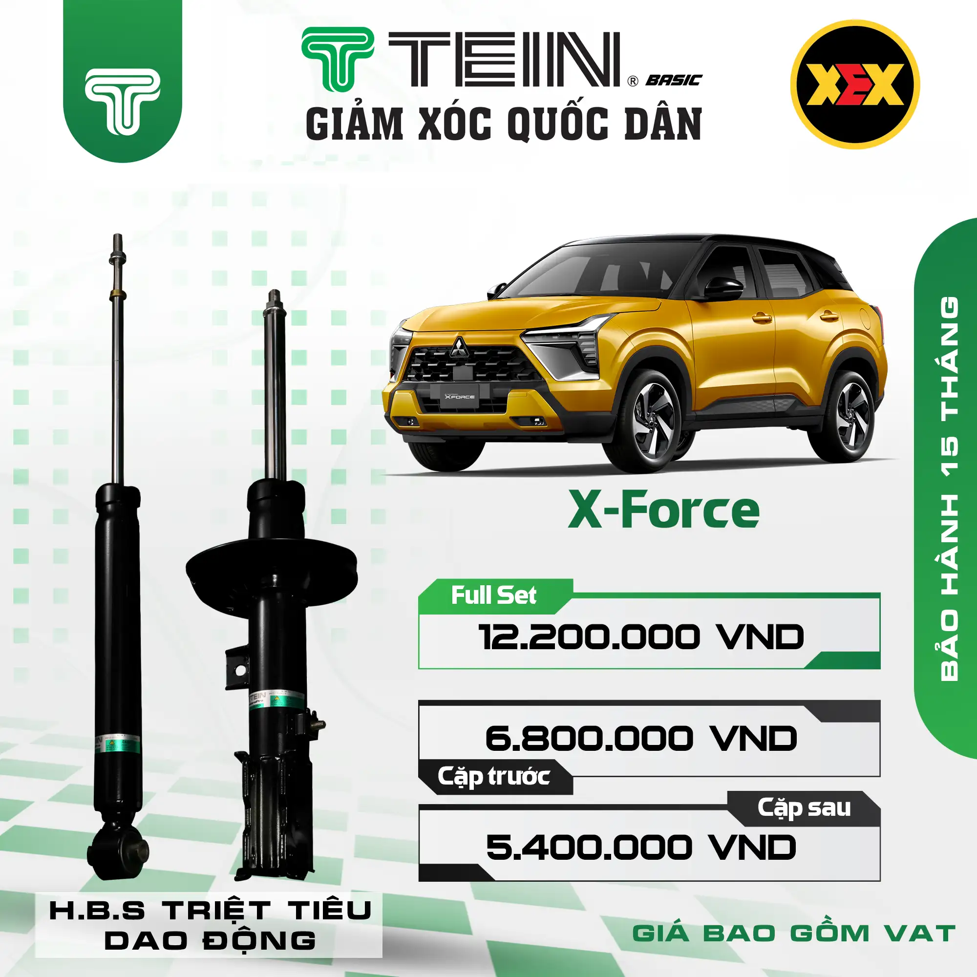 GIẢM XÓC CHO XE MITSUBISHI X-FORCE (2022+) TEIN BASIC