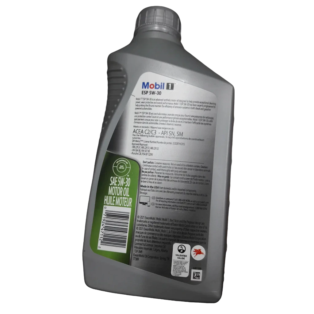 Dầu Nhớt Mobil 1 ESP 5W-30 Mỹ (946ml) – Bảo Vệ Hệ Thống Khí Thải Ô Tô