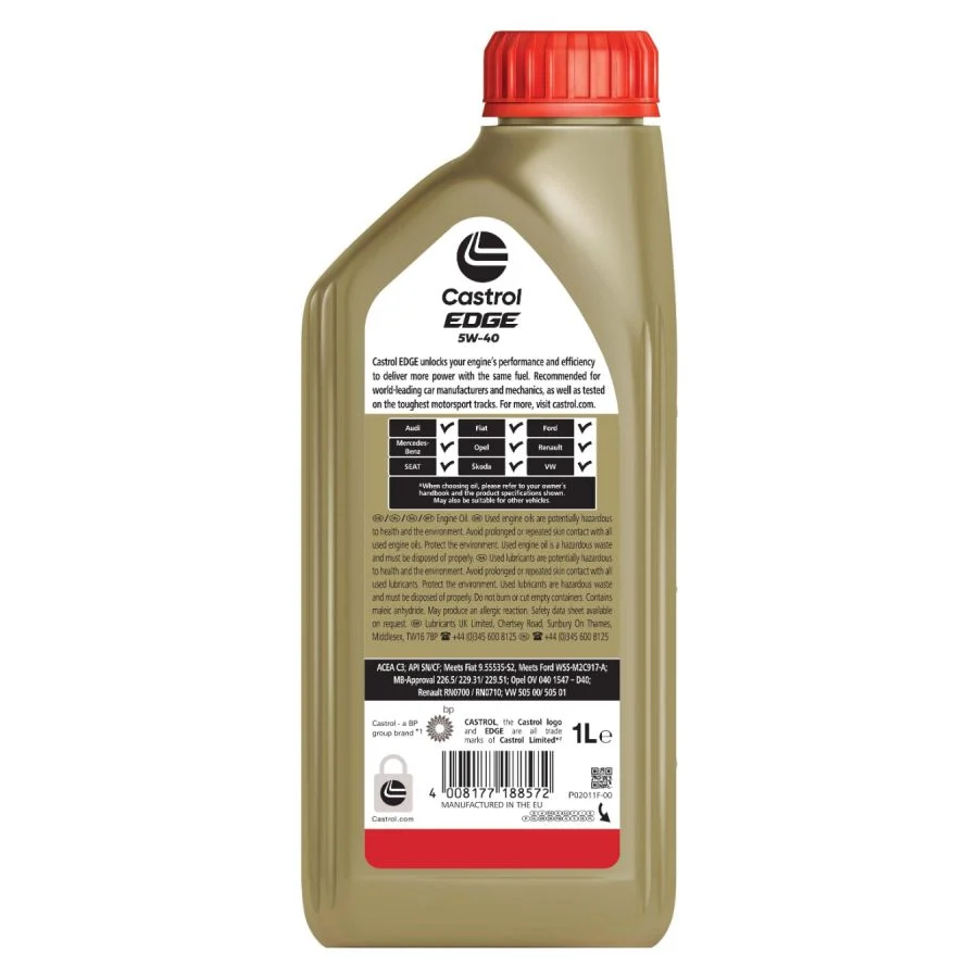 Nhớt Castrol Edge 5W-40 1L – Nhớt Ô Tô Tổng Hợp Toàn Phần Cao Cấp