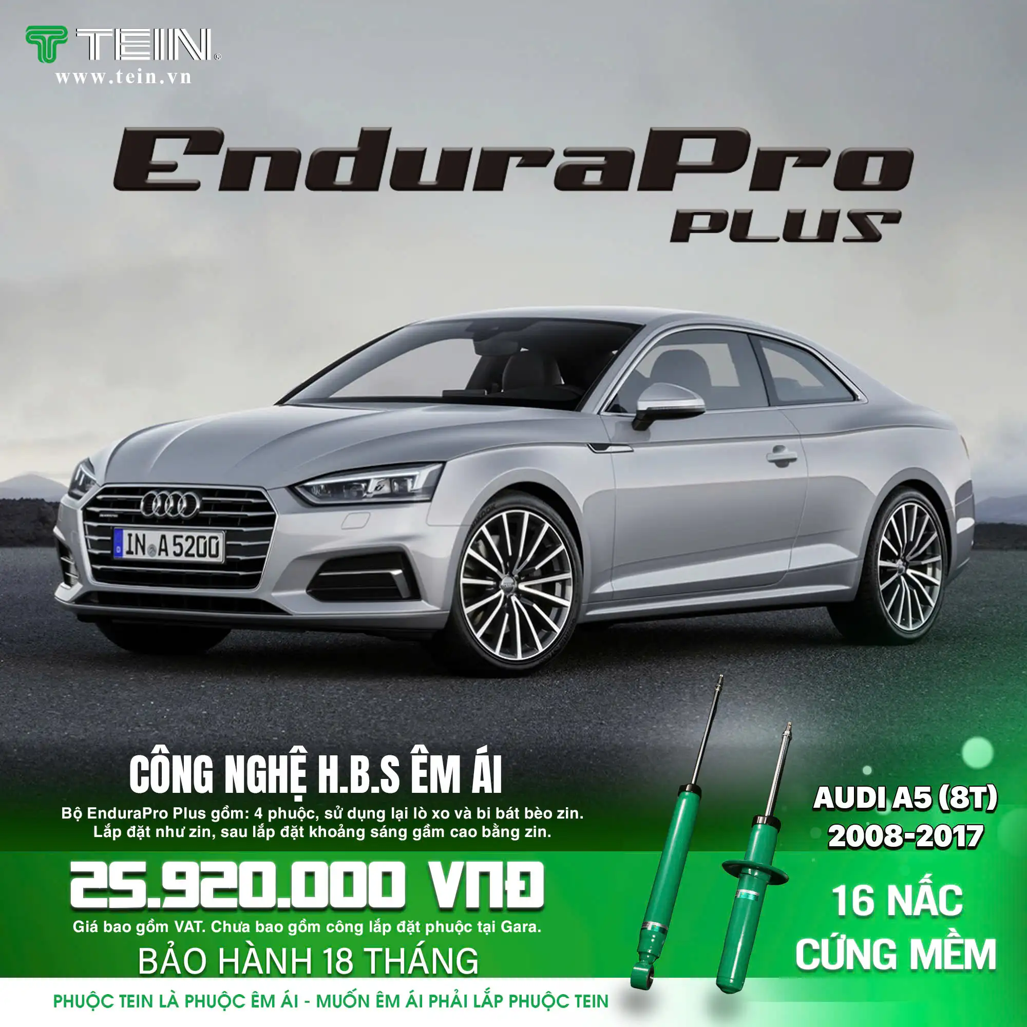 GIẢM XÓC CHO XE AUDI A5 (8T) (2008-2017) TEIN ENDURAPRO PLUS