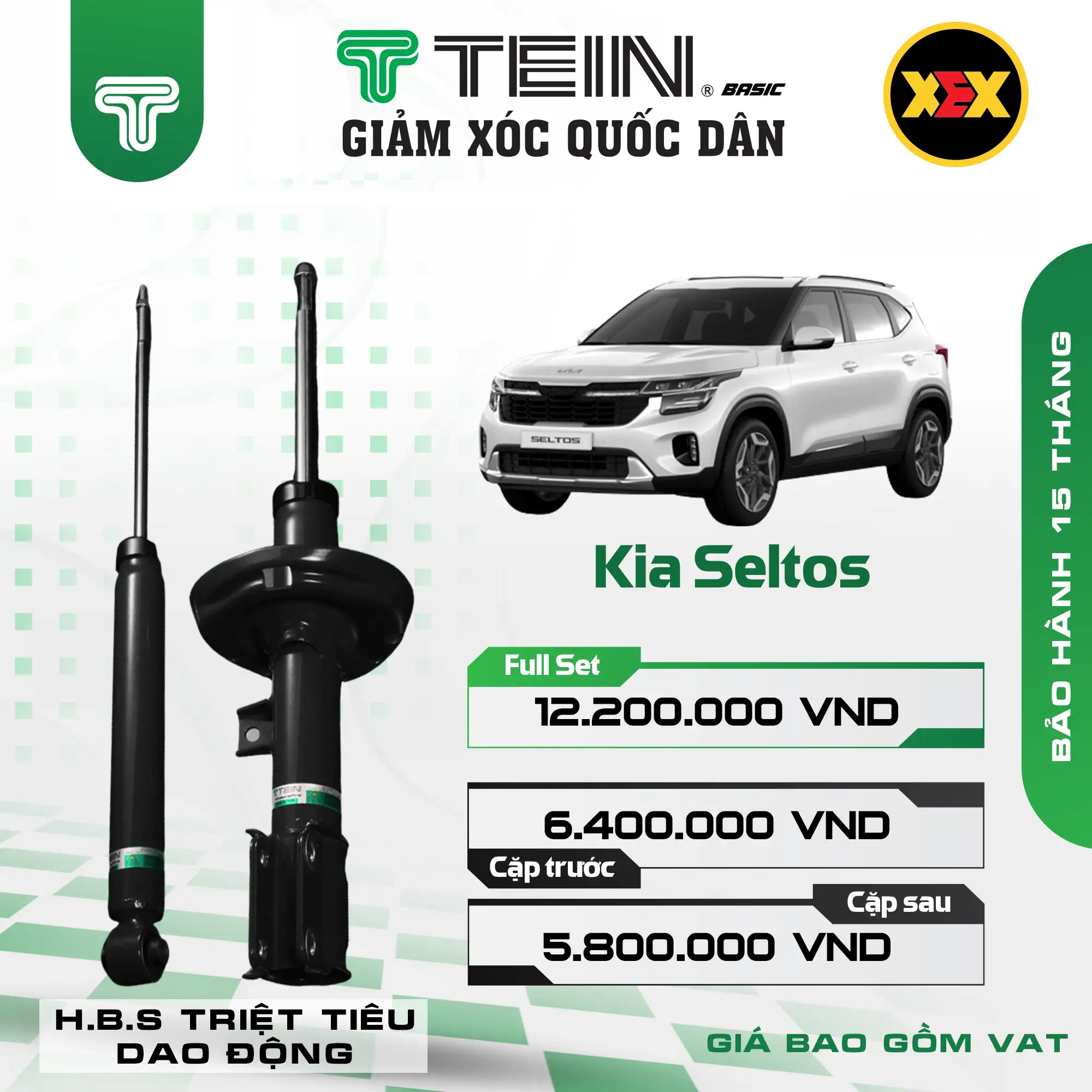 GIẢM XÓC CHO XE KIA SELTOS (2019+) TEIN BASIC
