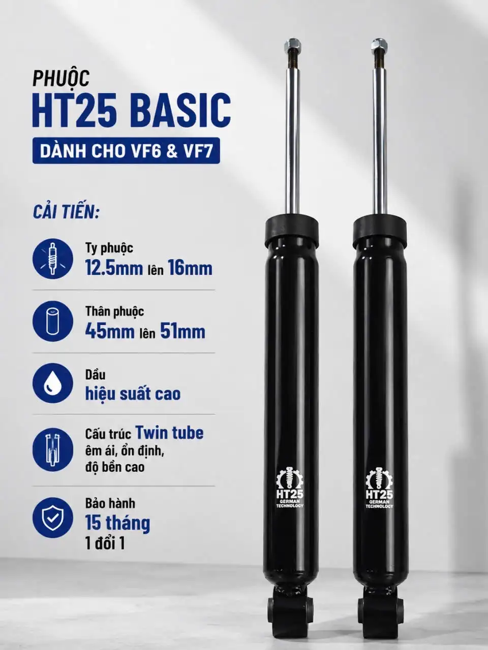 Phuộc sau HT25 Basic dành cho VF6 VF7