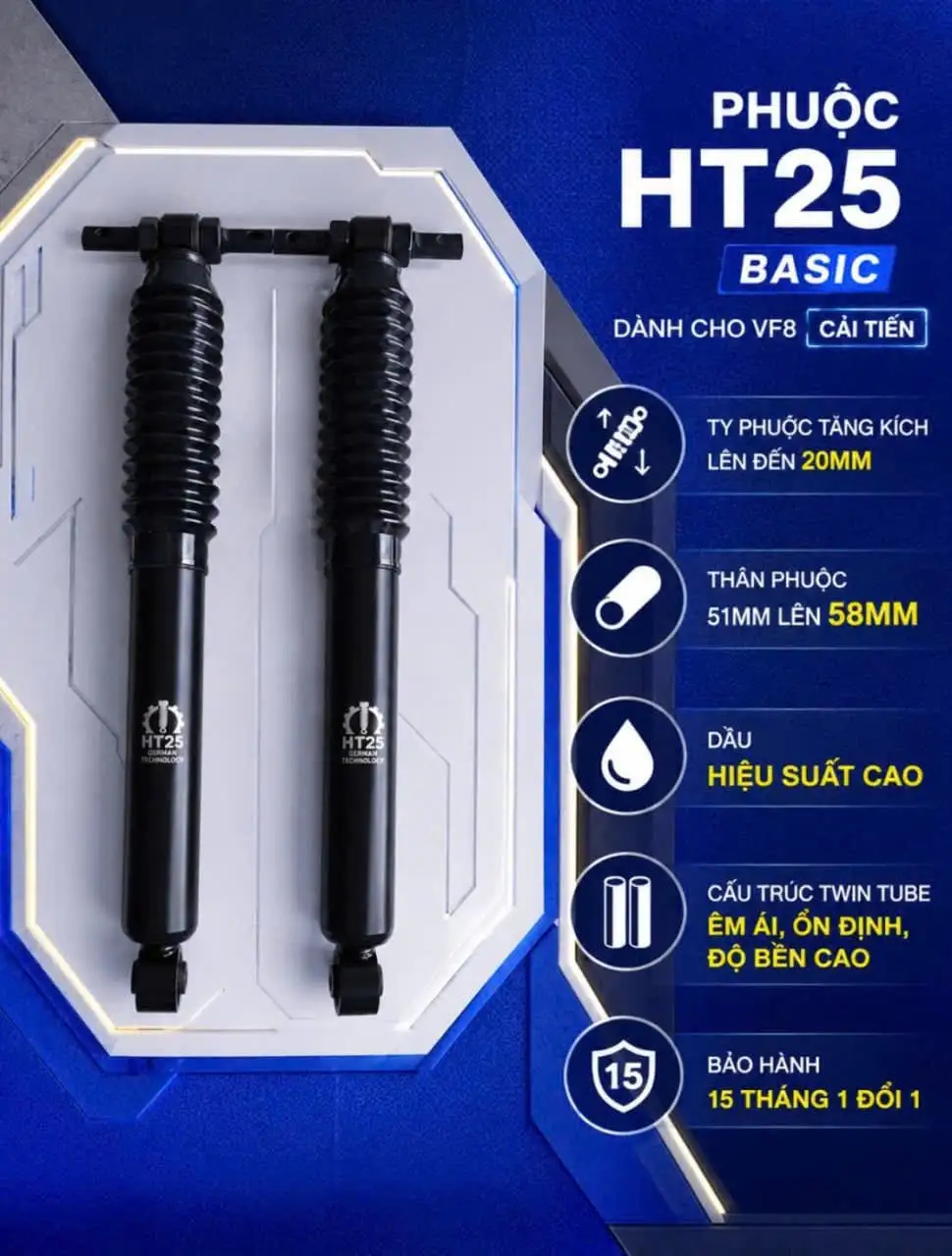 Phuộc sau HT25 Basic dành cho VF8