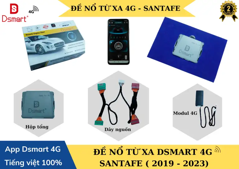 ĐỀ NỔ TỪ XA DSMART 4G – HYUNDAI SANTAFE ( 2019 – 2023)