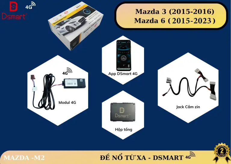 ĐỀ NỔ TỪ XA DSMART 4G – MAZDA M2 ( Mazda 3 2015 – 2016) (Mazda 6 2015 -2023)
