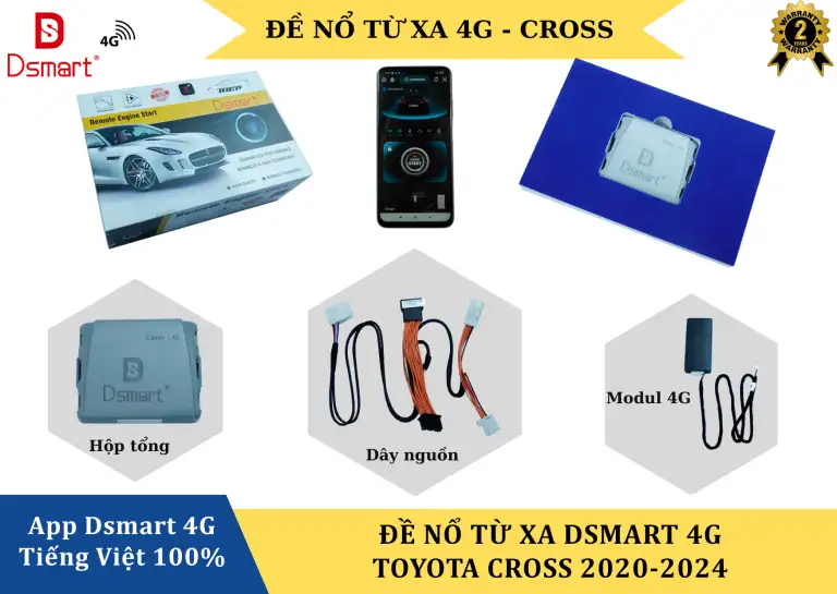 ĐỀ NỔ TỪ XA DSMART 4G – TOYOTA CROSS (2020 – 2024)