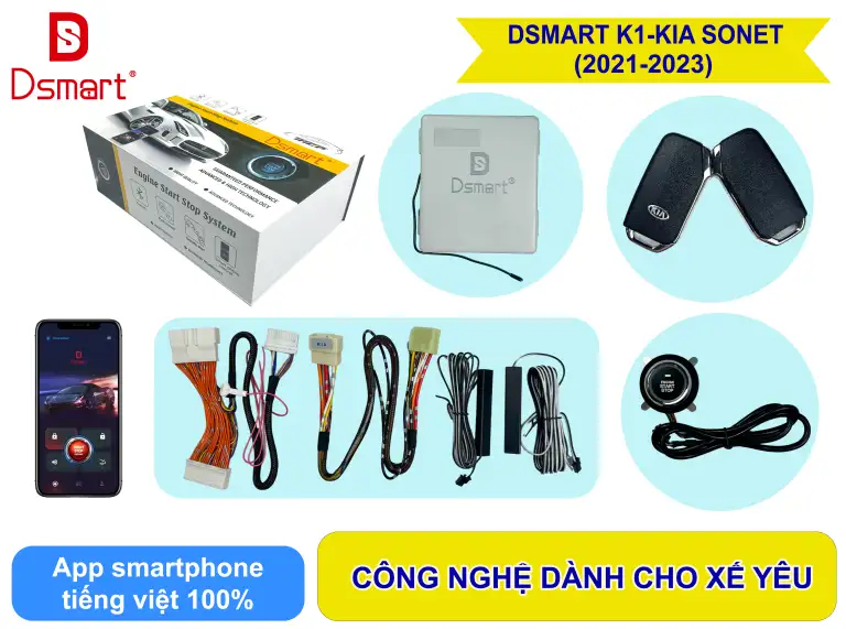 DSMART K1 – ĐỀ NỔ TỪ XA DÒNG XE KIA SONET ( 2021-2022) CẮM ZIN