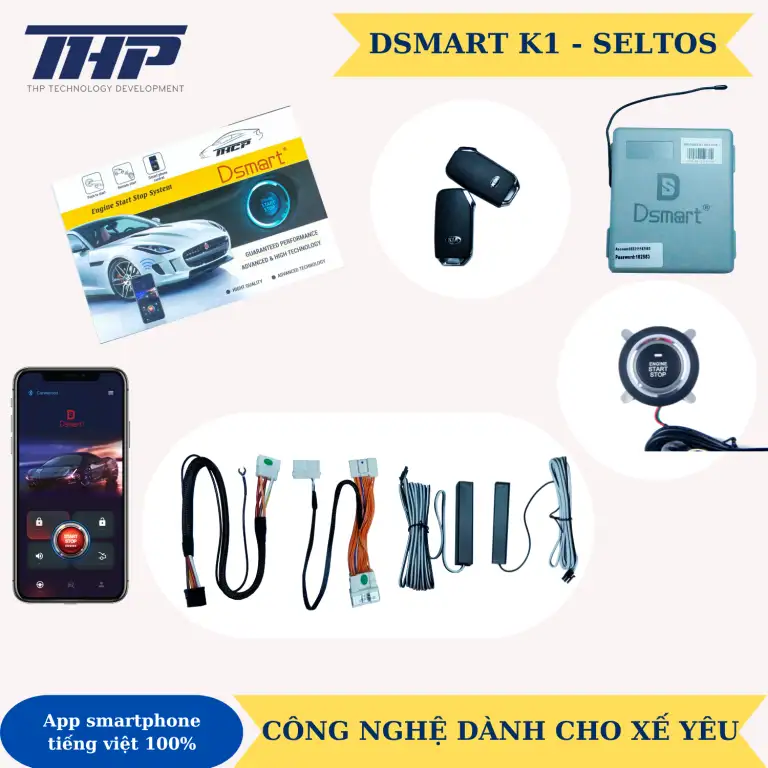 DSMART K1 – ĐỀ NỔ TỪ XA DÒNG XE KIA SELTOS ( 2019-2023) Cắm zin